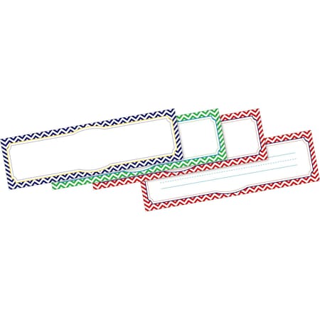 Barker Creek Nautical Chevron Bulletin Board Signs/Name Plates, Multi-Design, 36/Pack 1424